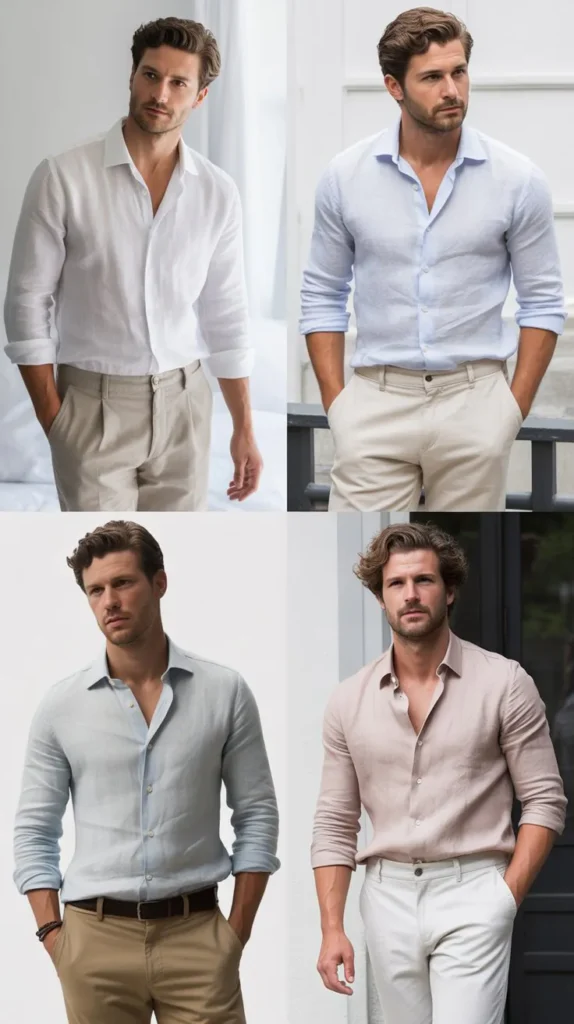 . Linen Shirt with Chinos