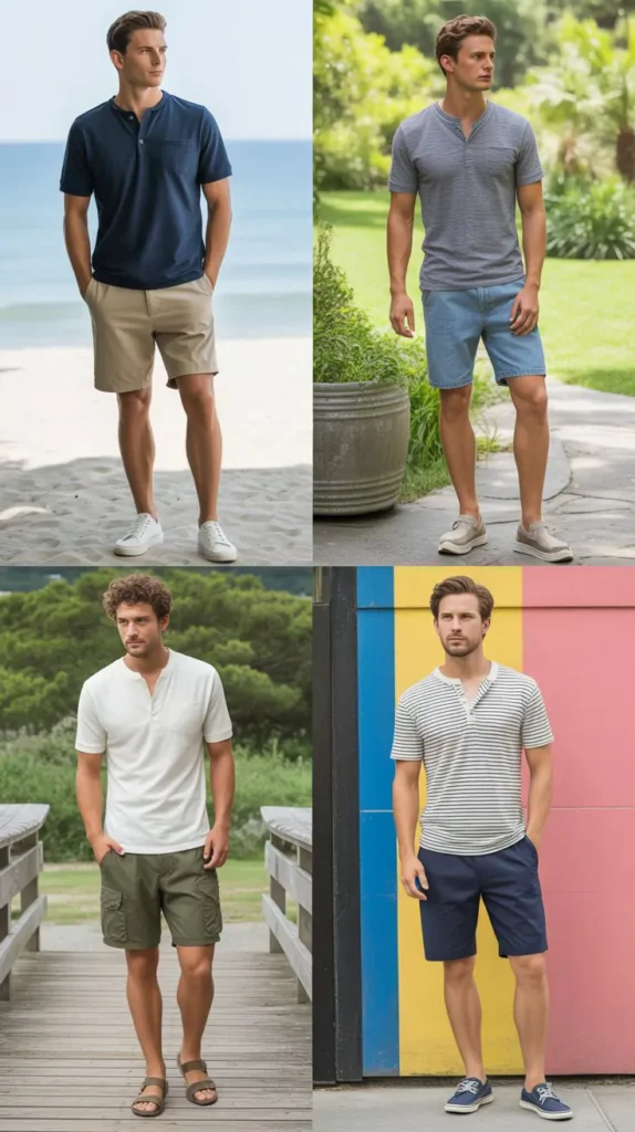 Henley with Shorts for Summer Days