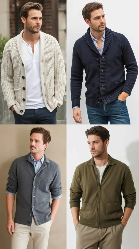  Cardigan with T-Shirt and Jeans