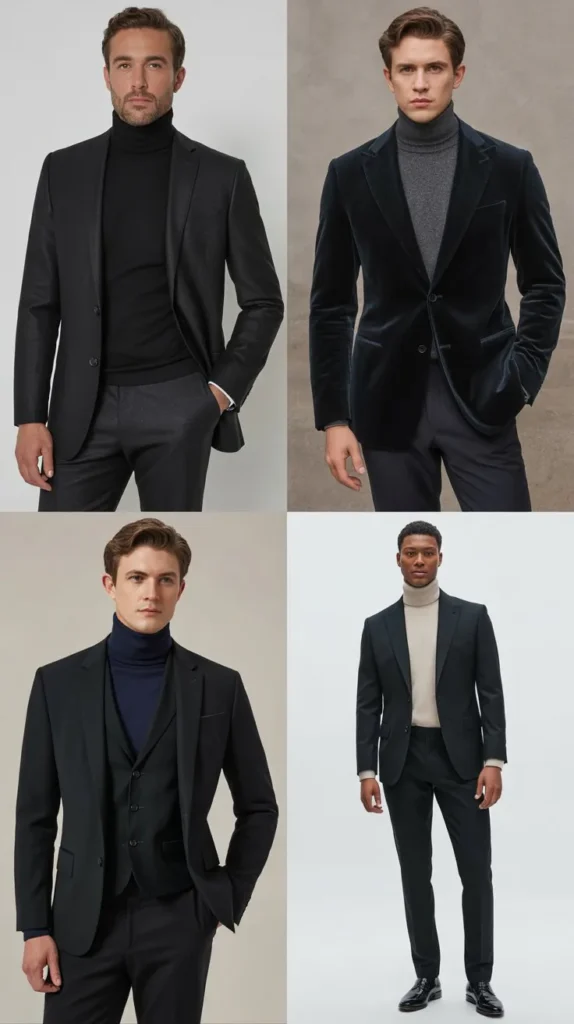 Black Suit with Turtleneck