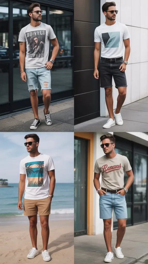 Graphic T-Shirt with Ripped Jeans