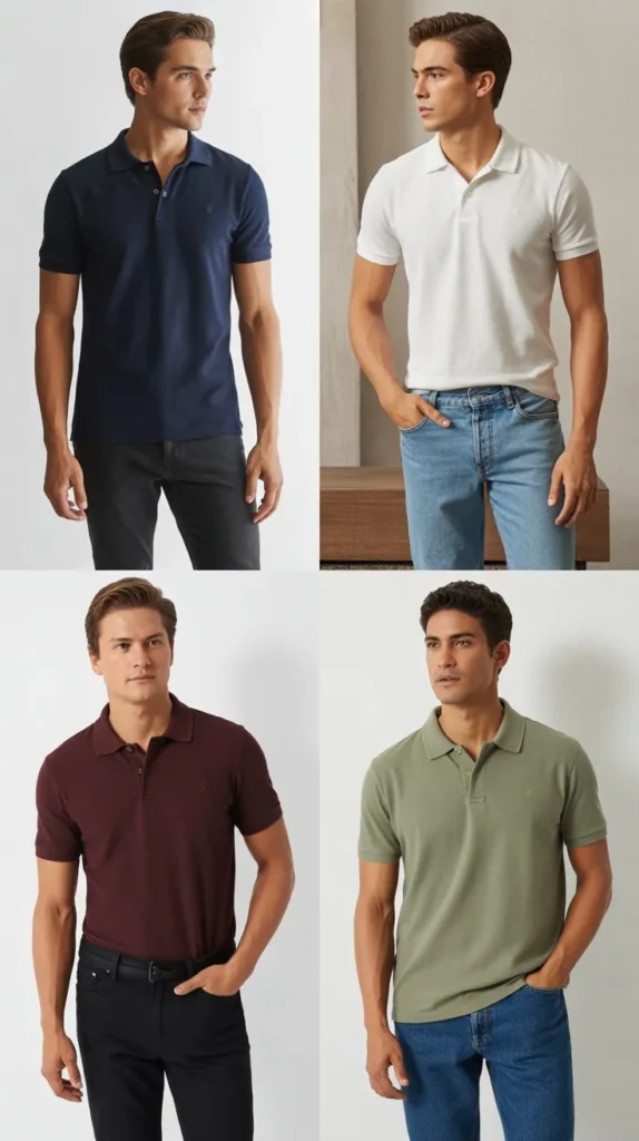 Polo Shirt with Slim Jeans