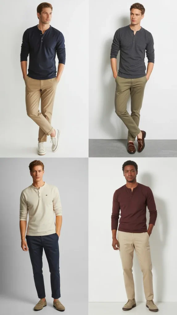  Henley with Chinos for Smart Casual