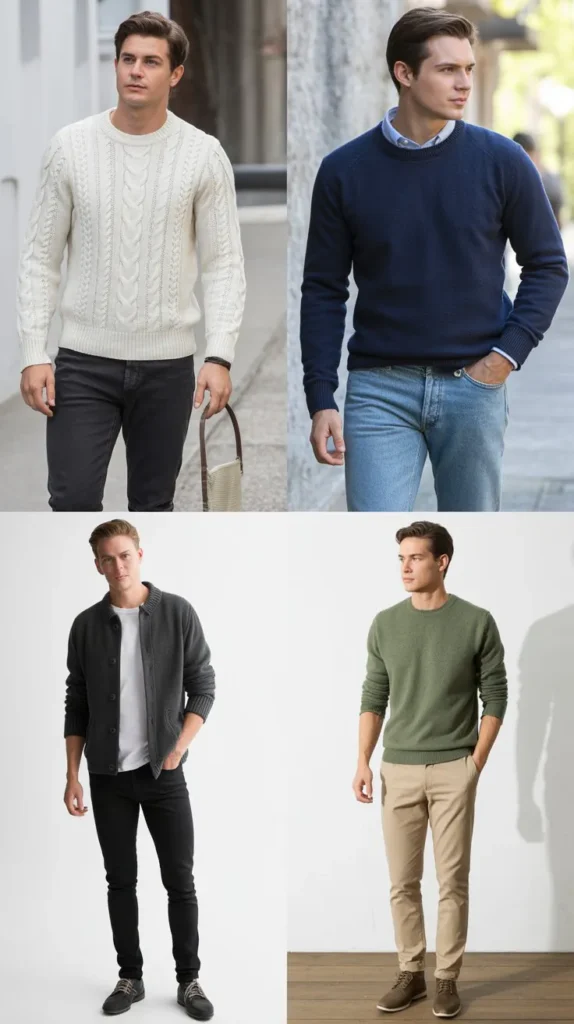 Knit Sweater with Slim Jeans