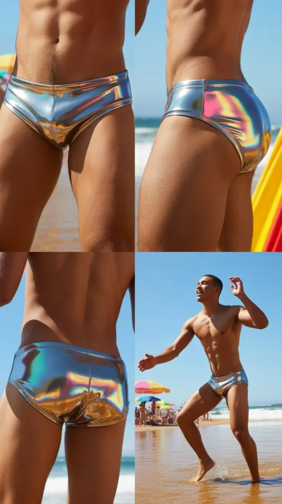 Metallic Finish Swim Briefs