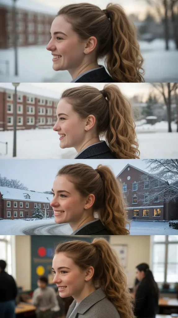 High Ponytail with Waves