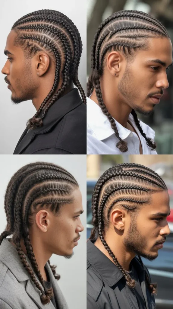 Curved Cornrow Fade