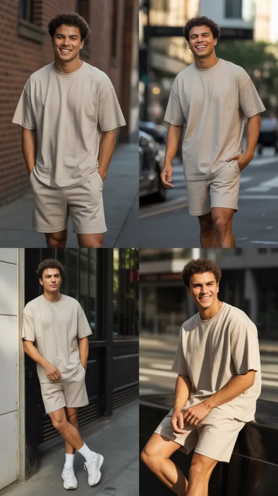 Oversized T-Shirt with Slim Shorts
