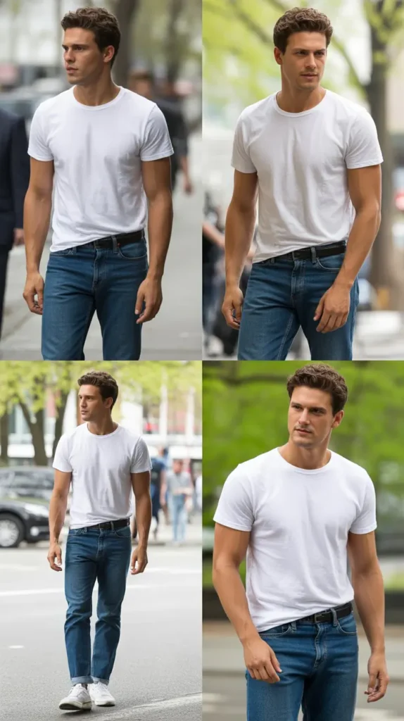Classic White Tee and Blue Jeans