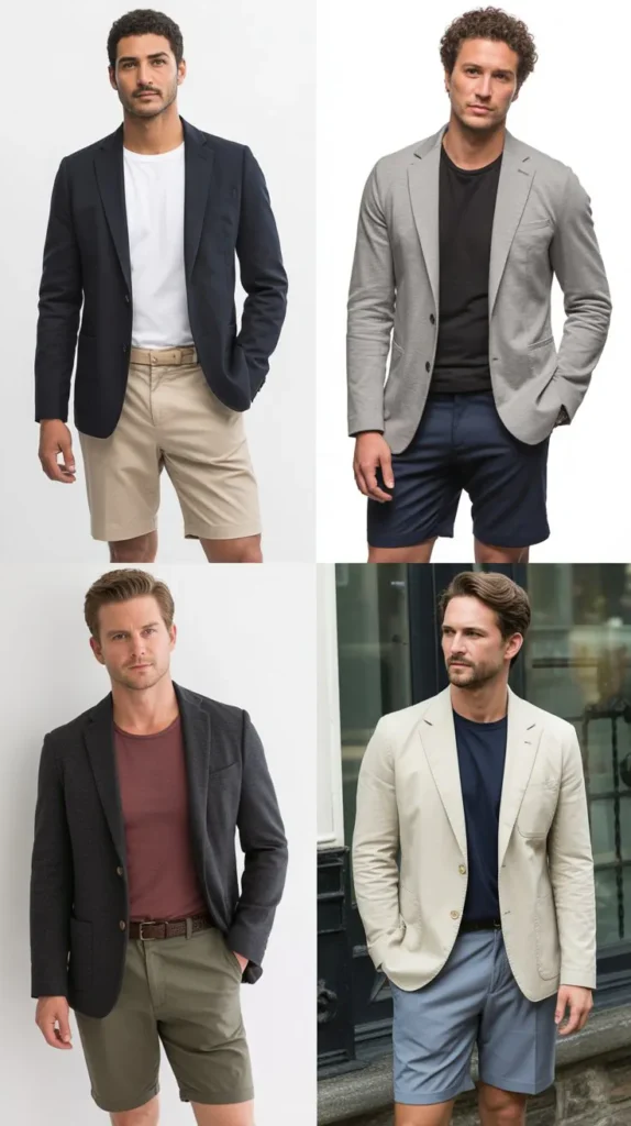 Casual Blazer with T-Shirt and Shorts
