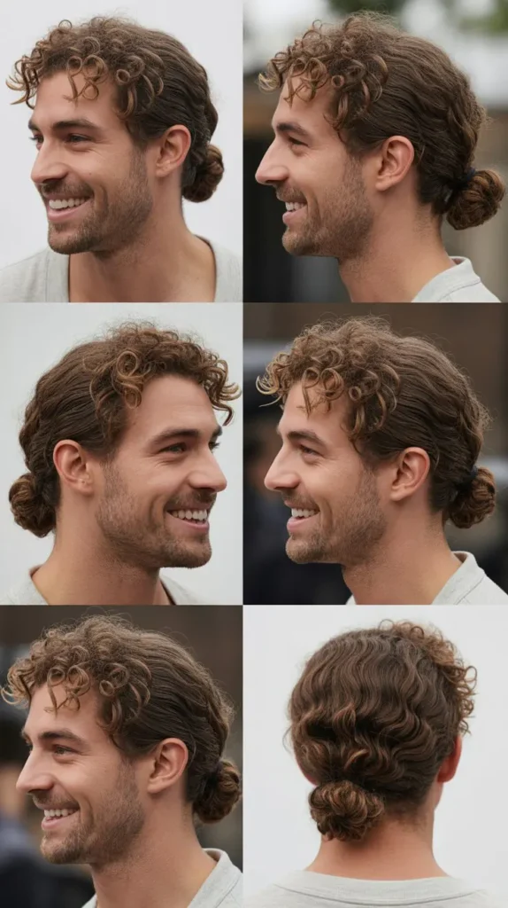 Curly Man Bun