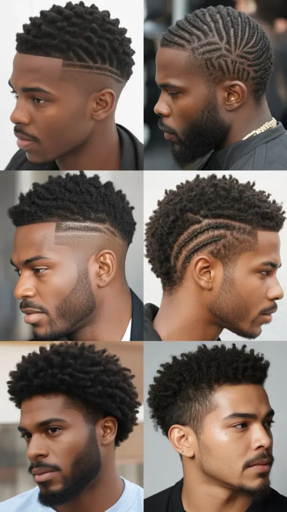 Cornrow Fade with Afro Top