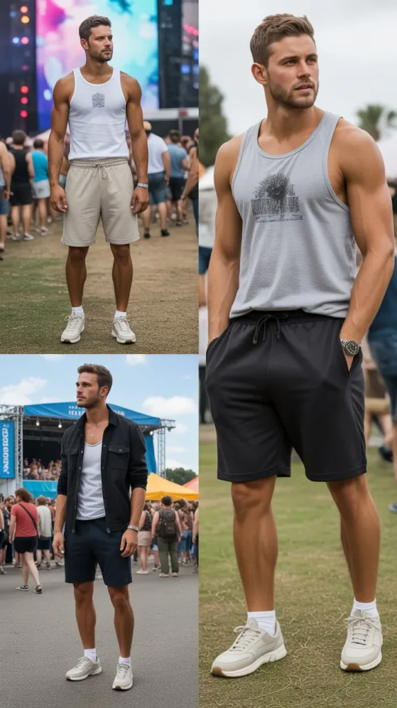 Classic White T-Shirt with Denim Shorts