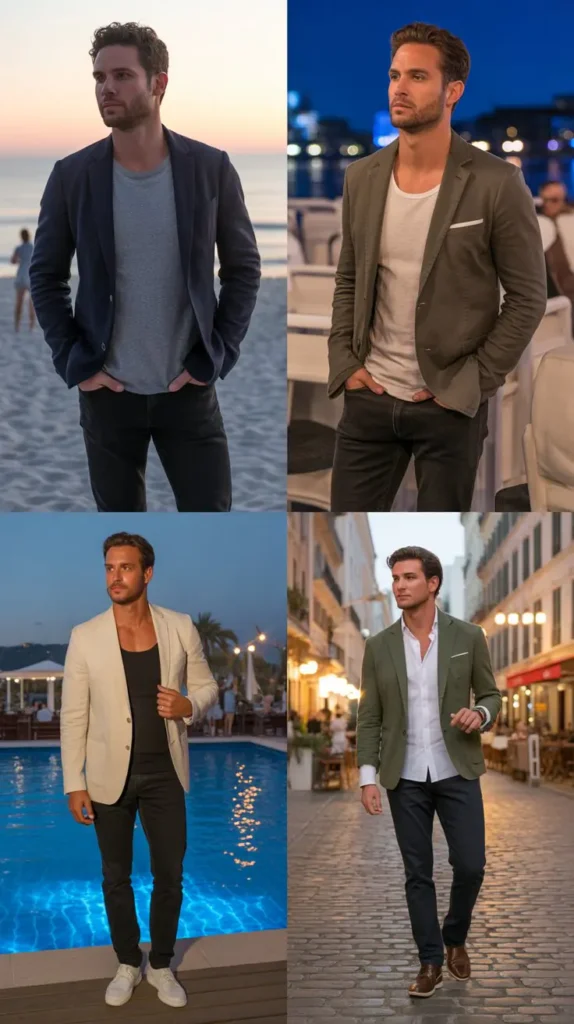 Lightweight Blazer with T-Shirt and Jeans