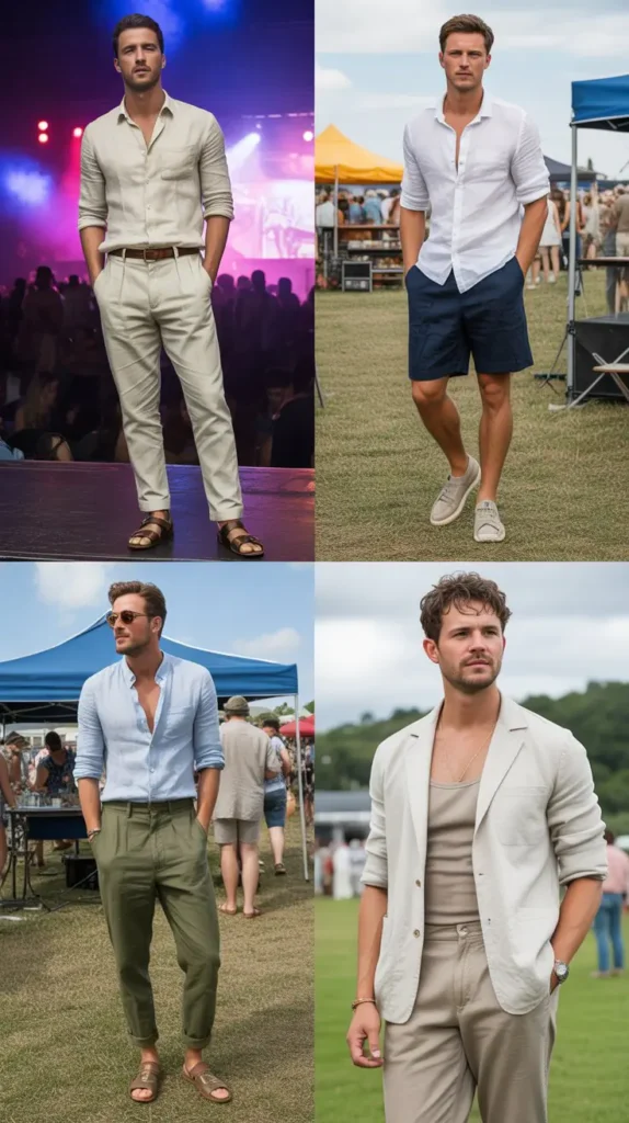 Printed Shirt with Linen Shorts