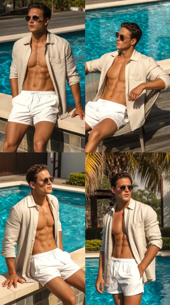 Linen Shirt with Tailored Shorts