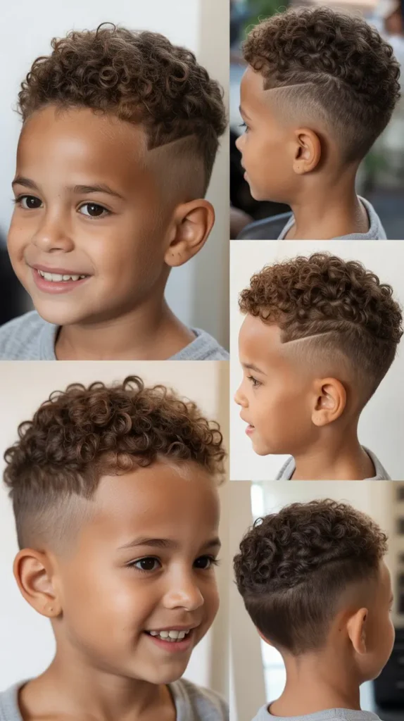 Curly Faux Hawk with Low Fade