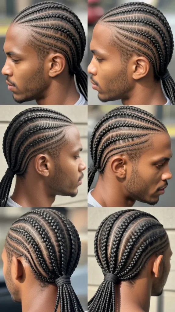 Cornrow Fade with Ponytail
