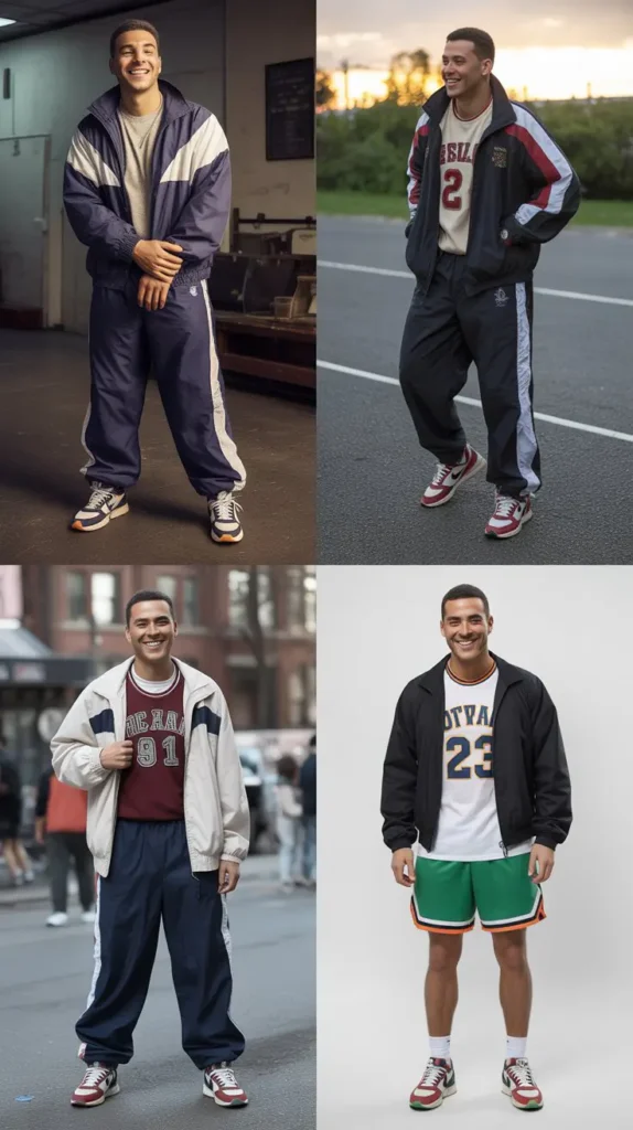 Retro Sneakers with Athletic Wear