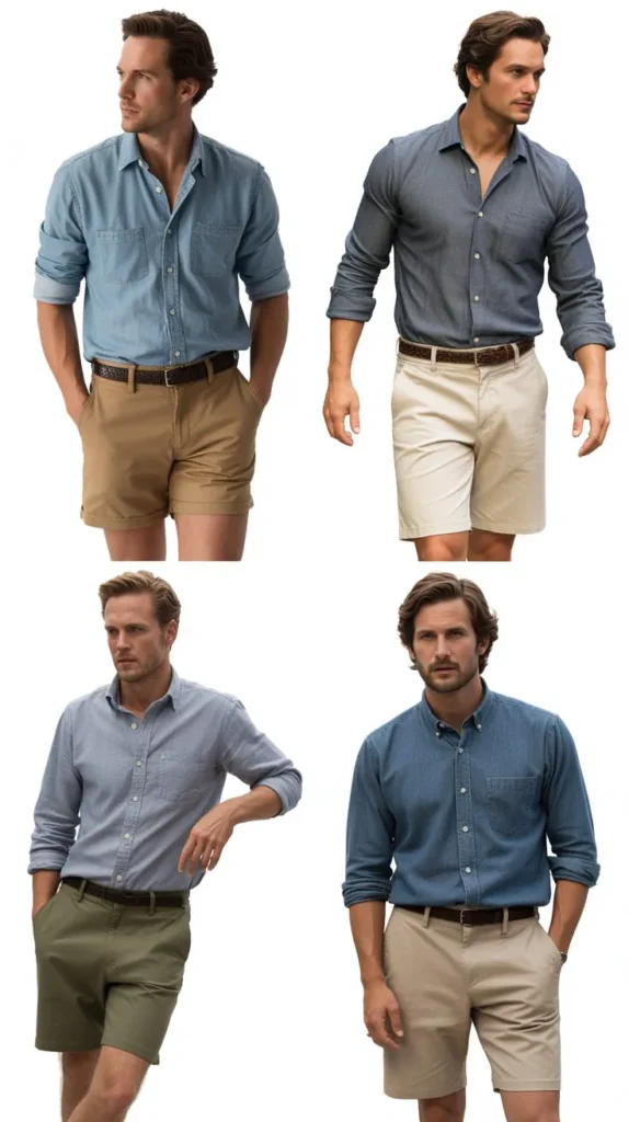 Casual Shirt with Drawstring Shorts