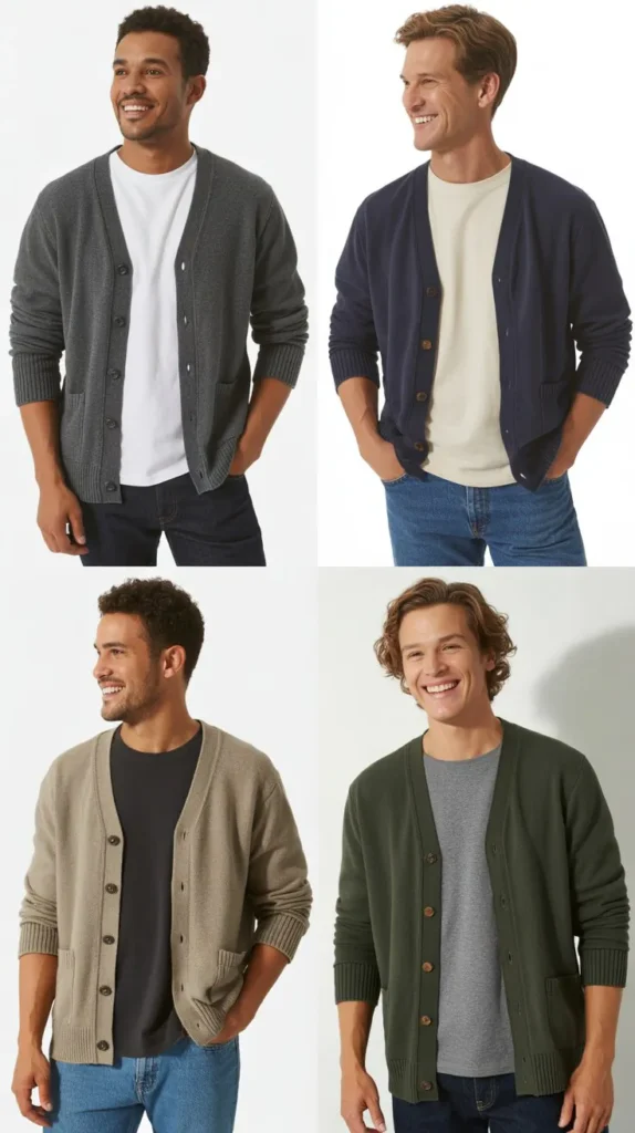 Cardigan with T-Shirt and Jeans