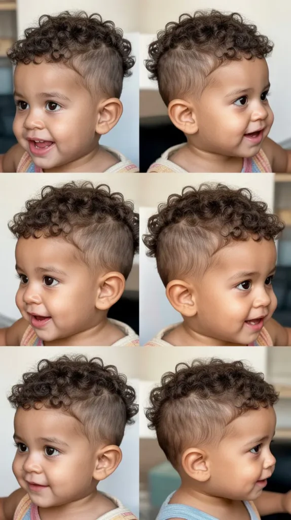  Curly Top with Tapered Sides