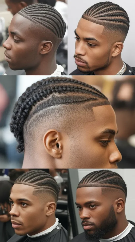 Cornrow Fade with Line Up