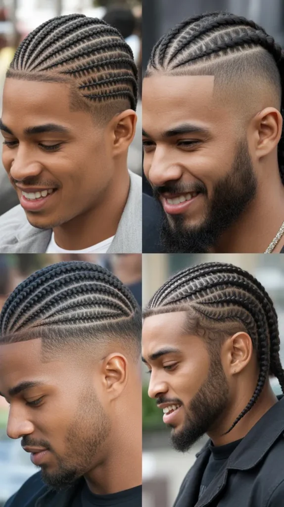  Cornrow Fade with Burst Fade