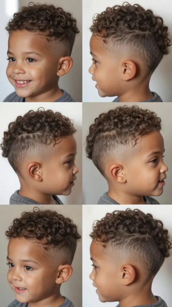 Curly Faux Hawk with Fade