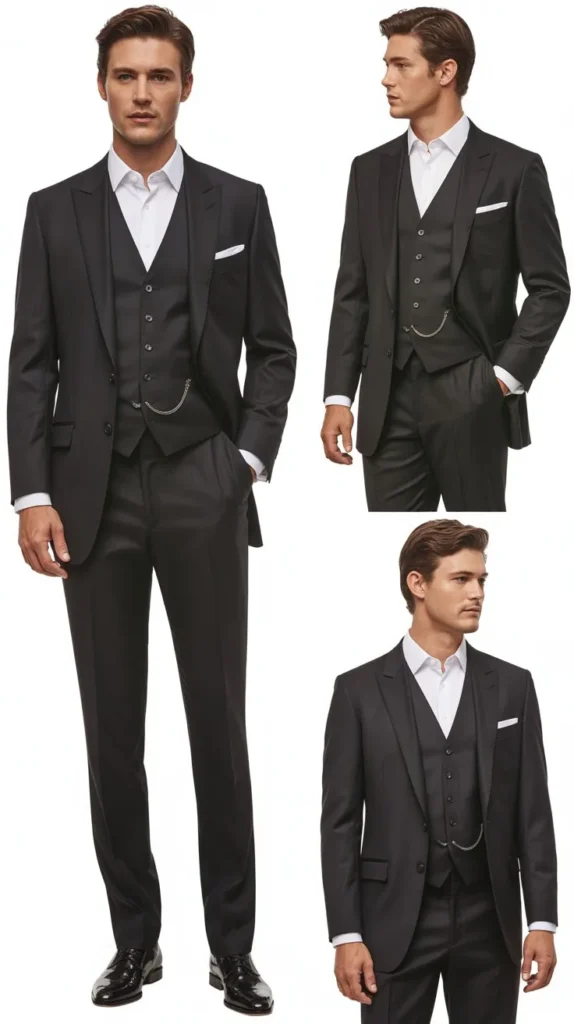 Black Suit with Waistcoat
