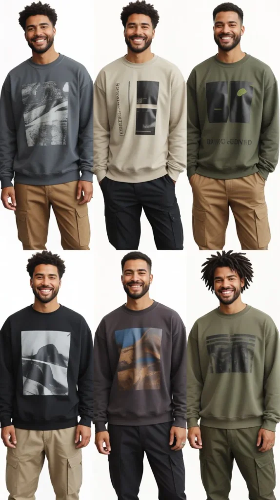 Graphic Sweatshirt with Cargo Pants