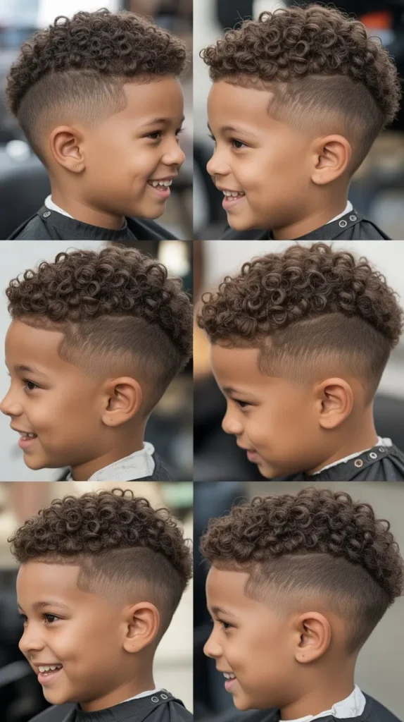  Tapered Sides Curly Faux Hawk