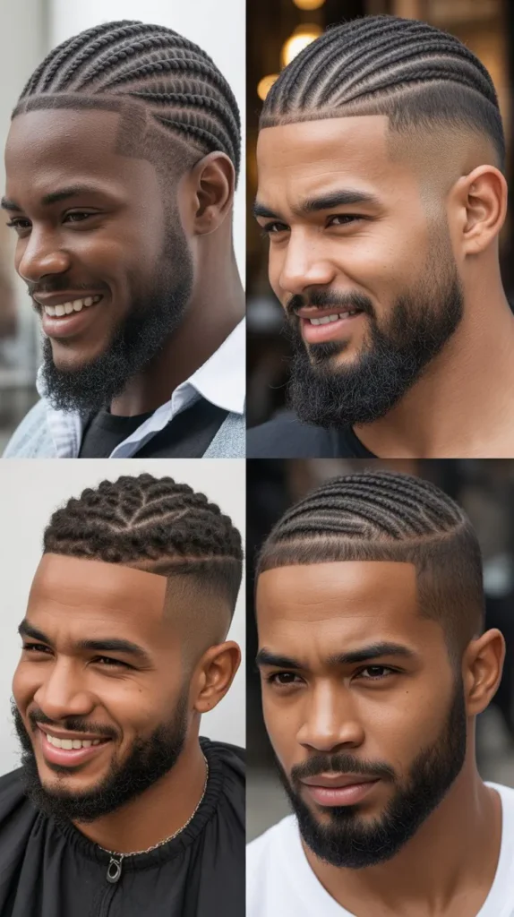 Cornrow Fade with Beard