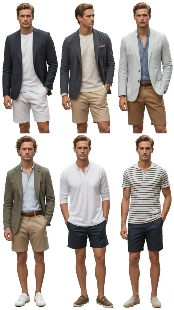 Blazer with T-Shirt and Shorts