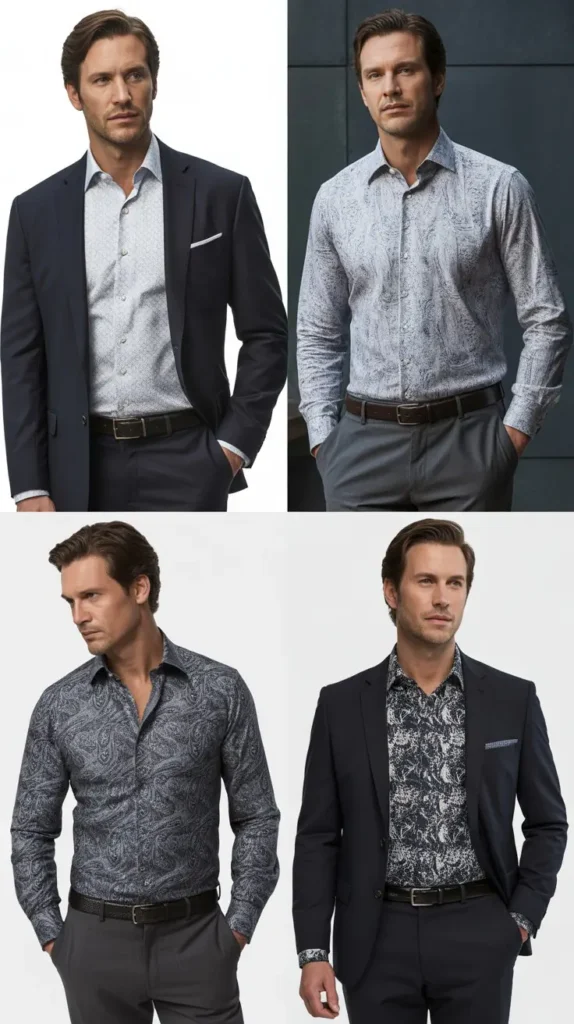 Printed Shirt with Suit