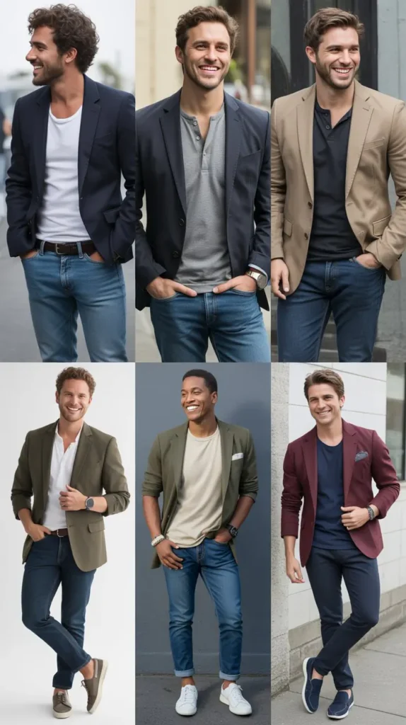  Blazer with T-Shirt and Jeans