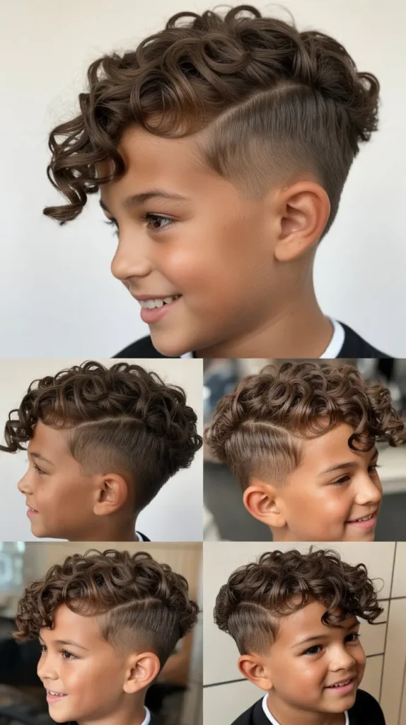  Side-Swept Curly Faux Hawk