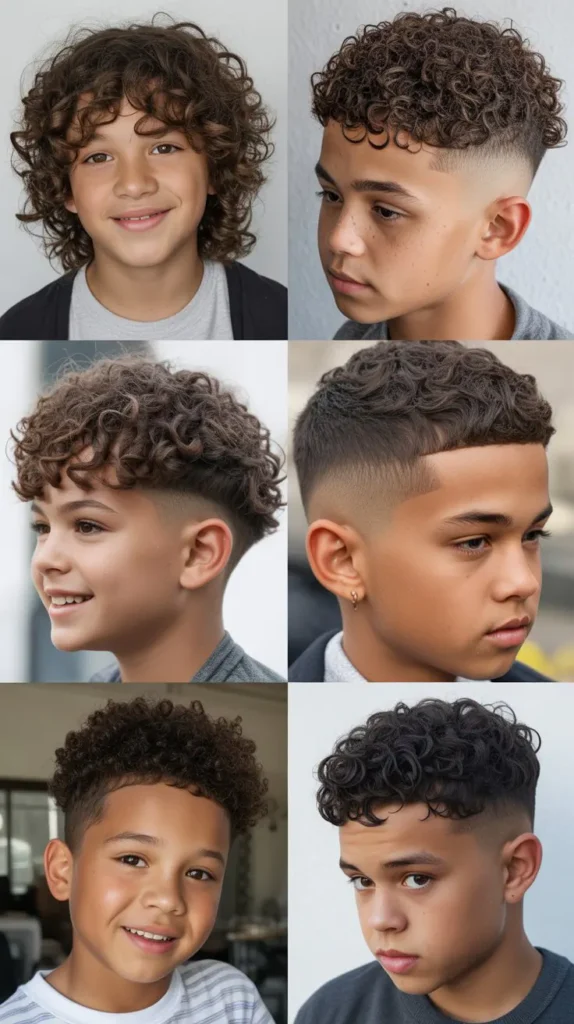 Long Curly Hair with Fade