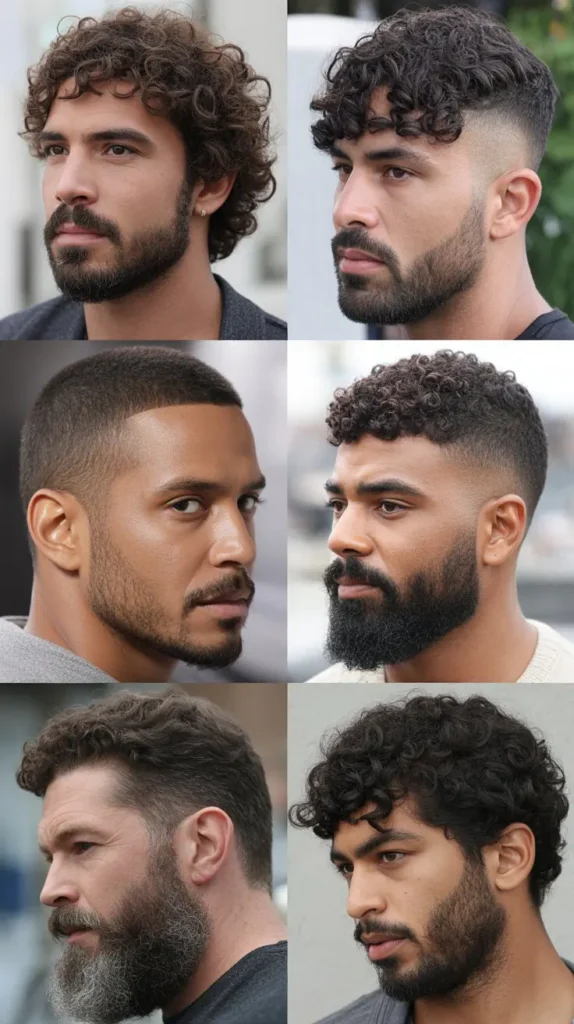 Curly Undercut with Beard