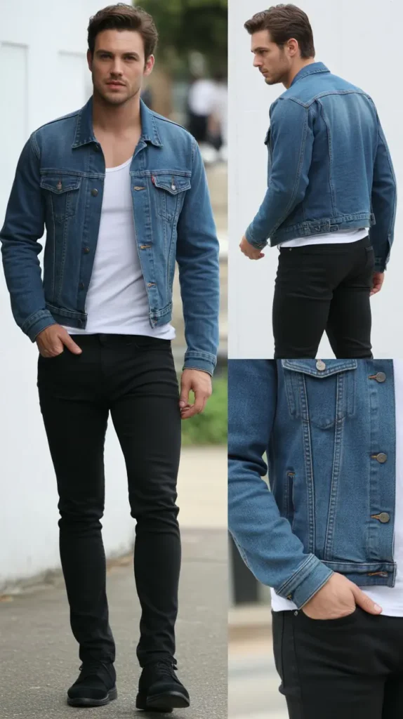 Denim Jacket with Black Jeans