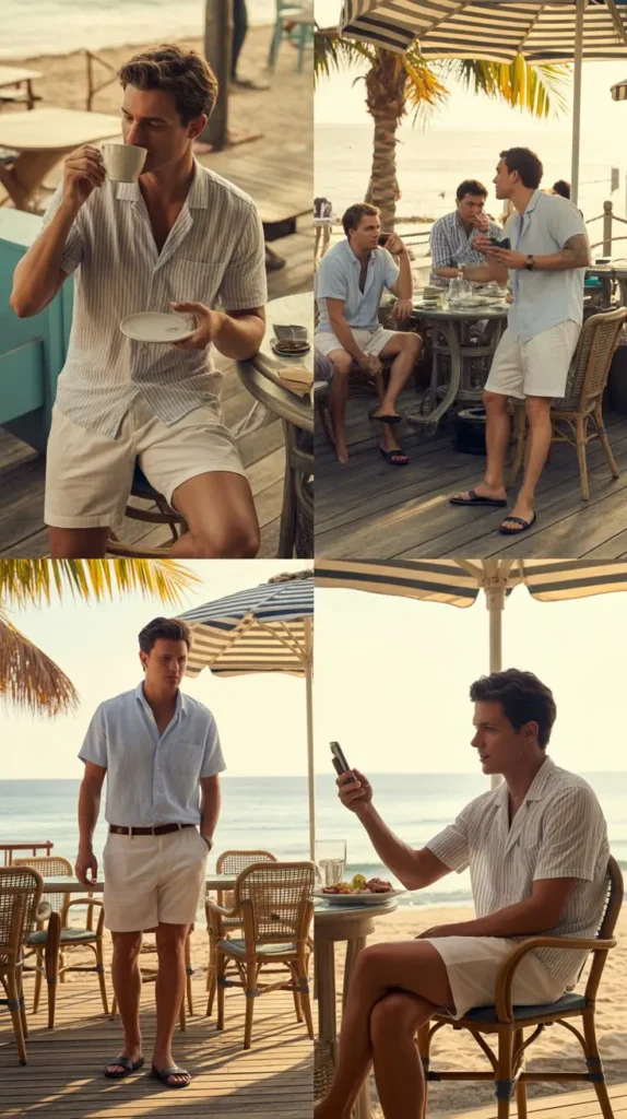 Short-Sleeve Button-Up with Shorts