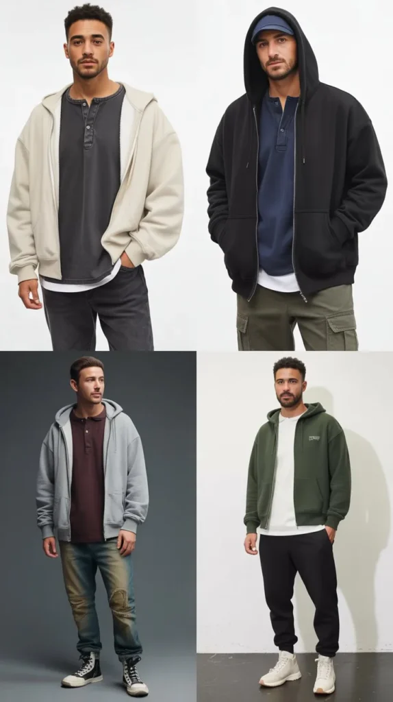 Henley with Layered Hoodie