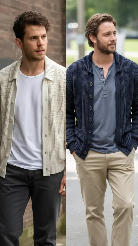 Cardigan with T-Shirt