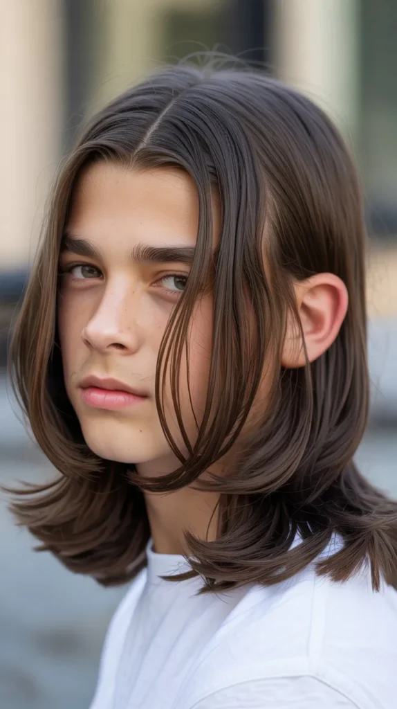 Classic Long Middle Part with Textured Layers