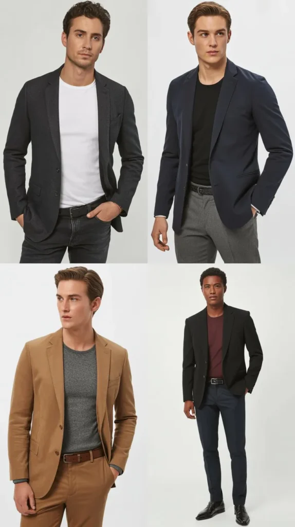  Blazer with Plain T-Shirt