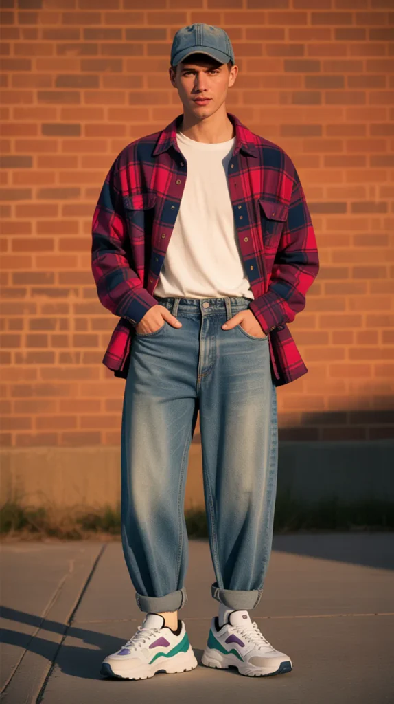 28 Retro 90s Men Outfit Idea