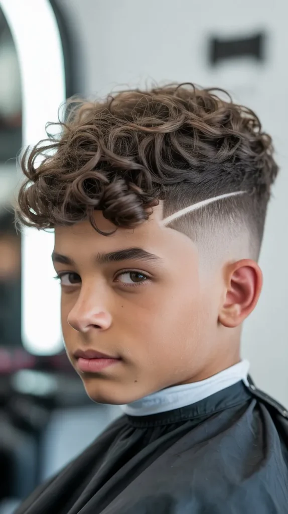Long Curly Top Fade