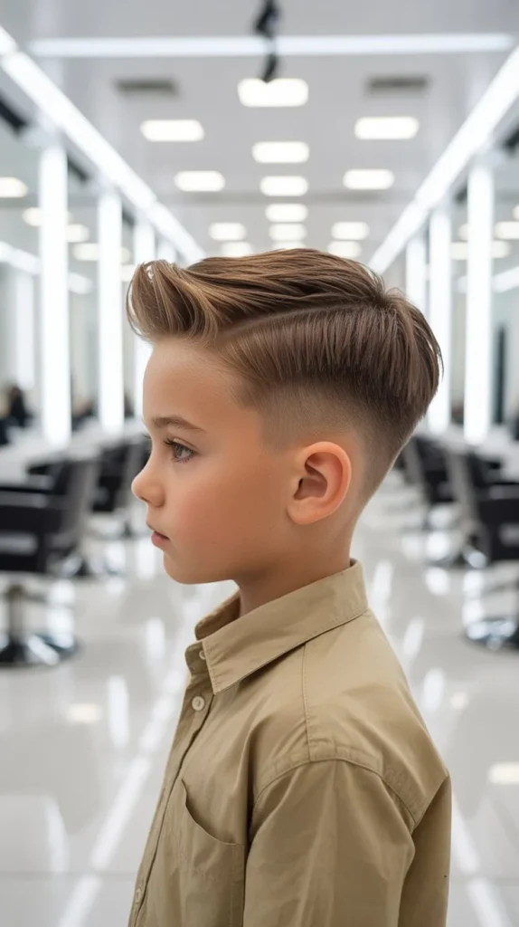 High Fade Faux Hawk with Single Bold Line