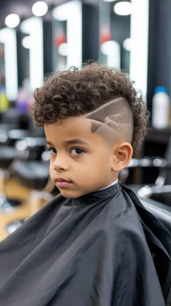 Wavy Faux Hawk with Curved Line Design