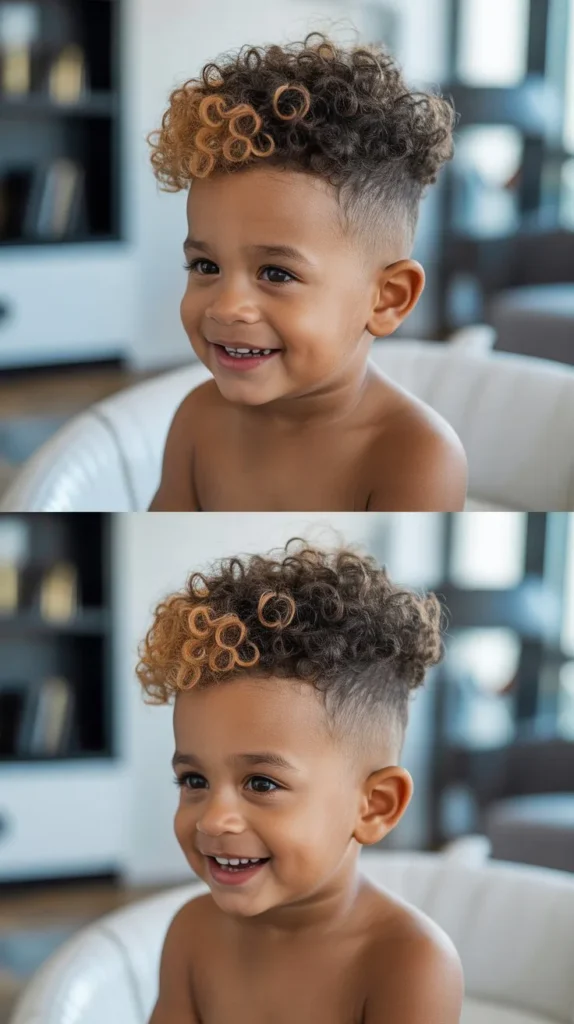 5. Two-Tone Fade with Curly Design